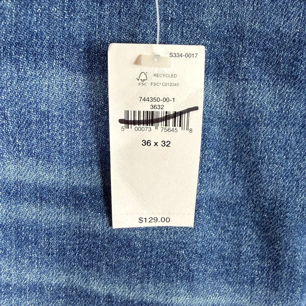 Banana‎ Republic Straight Fit Jeans Mens 36x32 Blue Mid Rise Organic Cotton $129